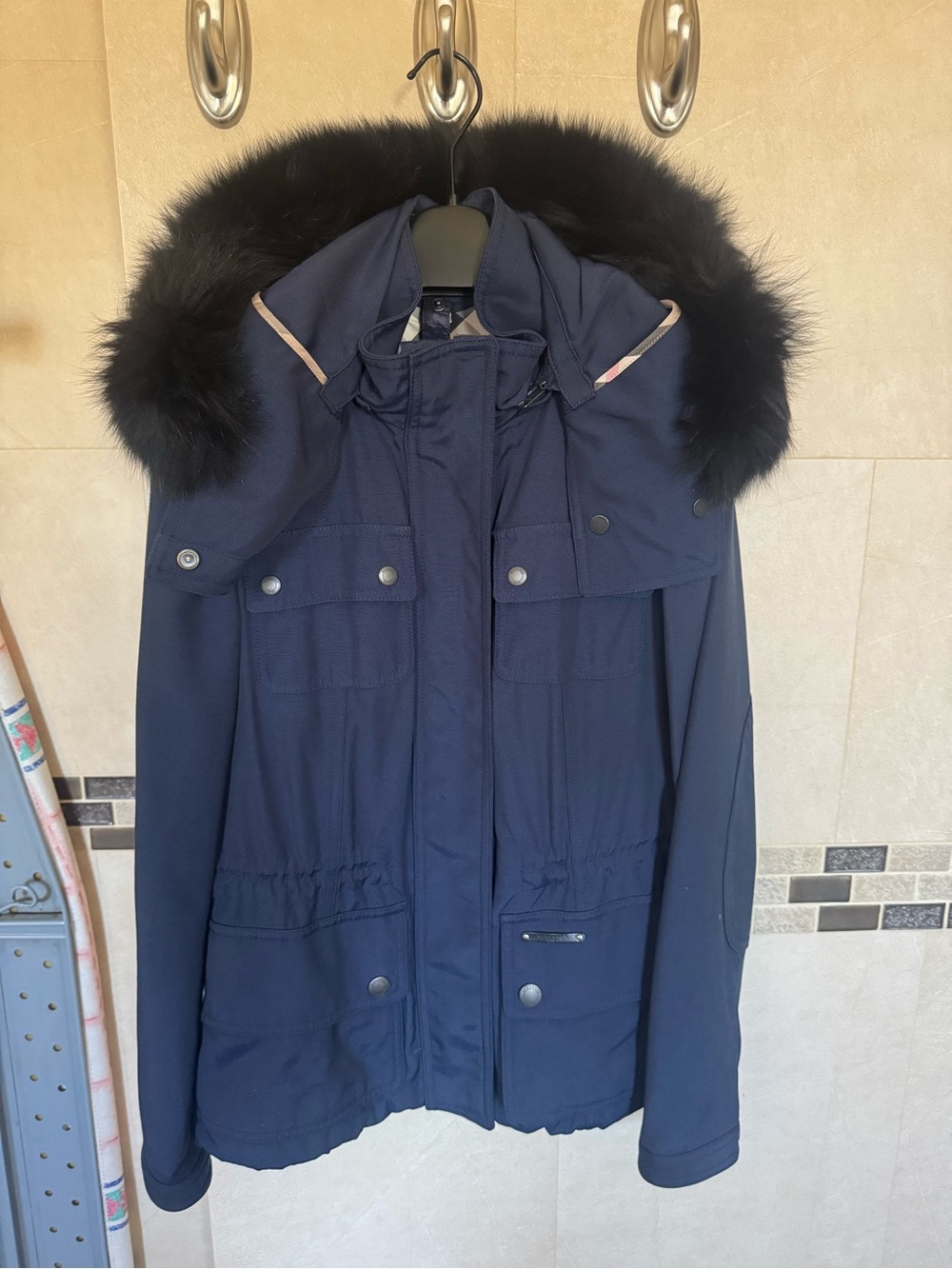 Burberry Fur Hooded Parka Jacket